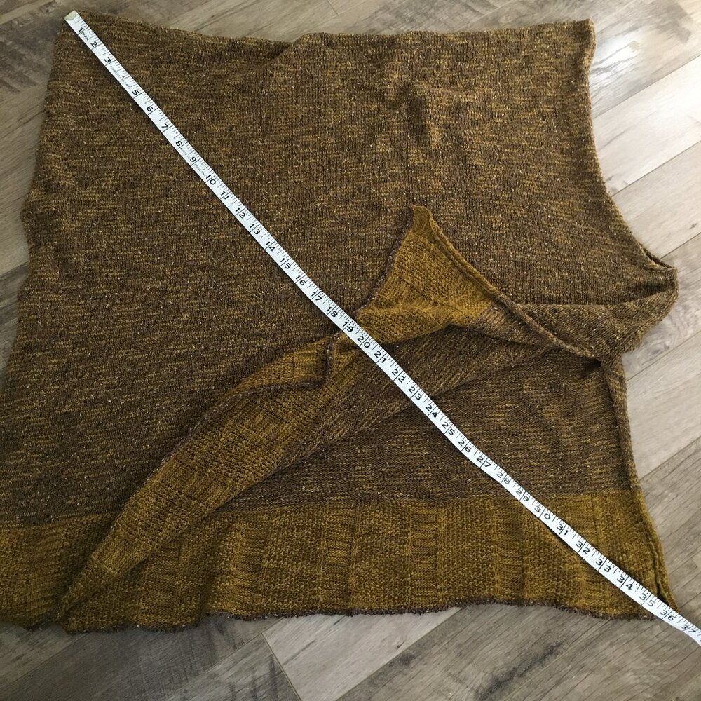 Bill Baber Scotland Linen Cotton Knit Cape Shawl Harvest Gold One Size - Picture 14 of 16